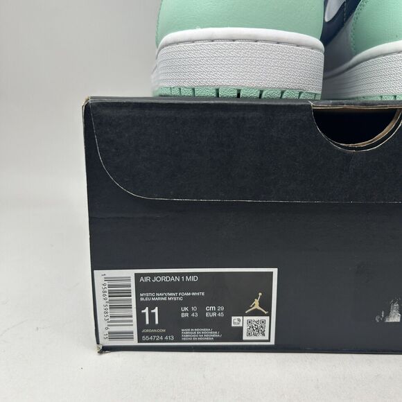 Nike Shoes Air Jordan 1 Mid Retro “Mystic Navy/Mint Foam” 2023 - Picture 5 of 5